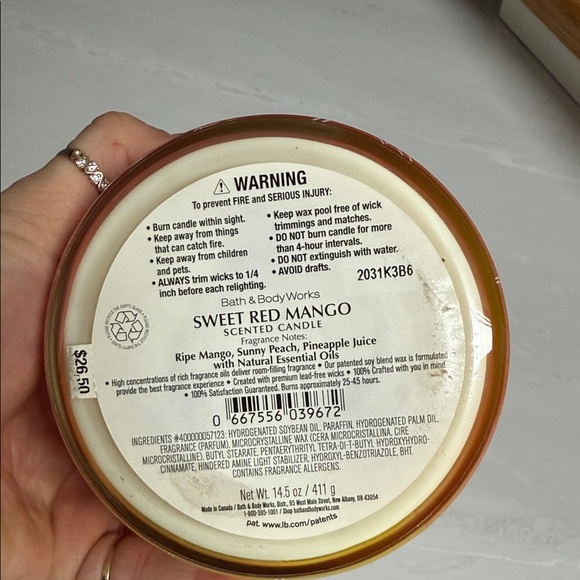 Bath & Body Works Sweet Red Mango Candle - Red and Orange - Picture 2 of 2